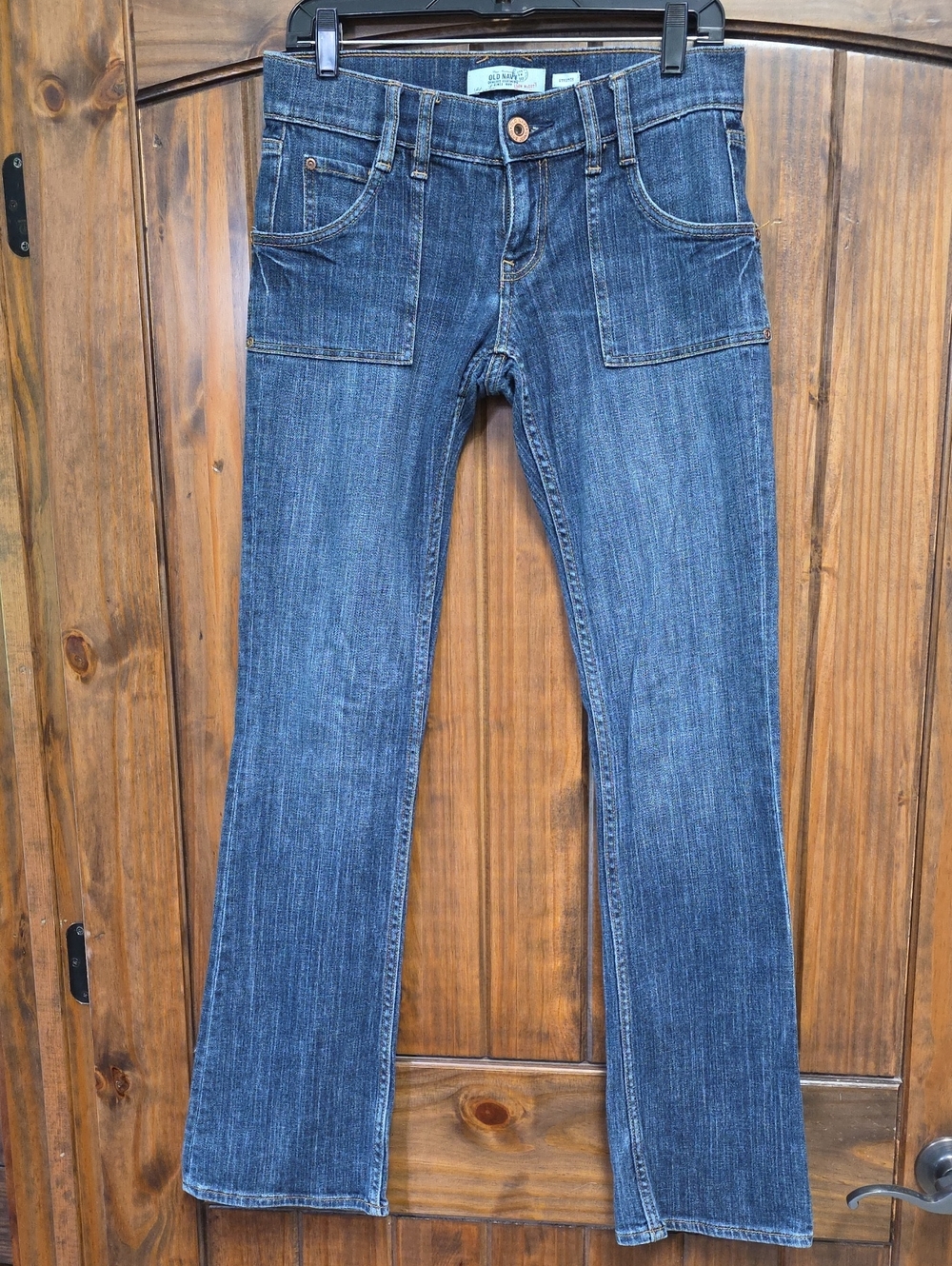 Old Navy Blue Flare Jeans with Front Patch Pockets - Size 4L